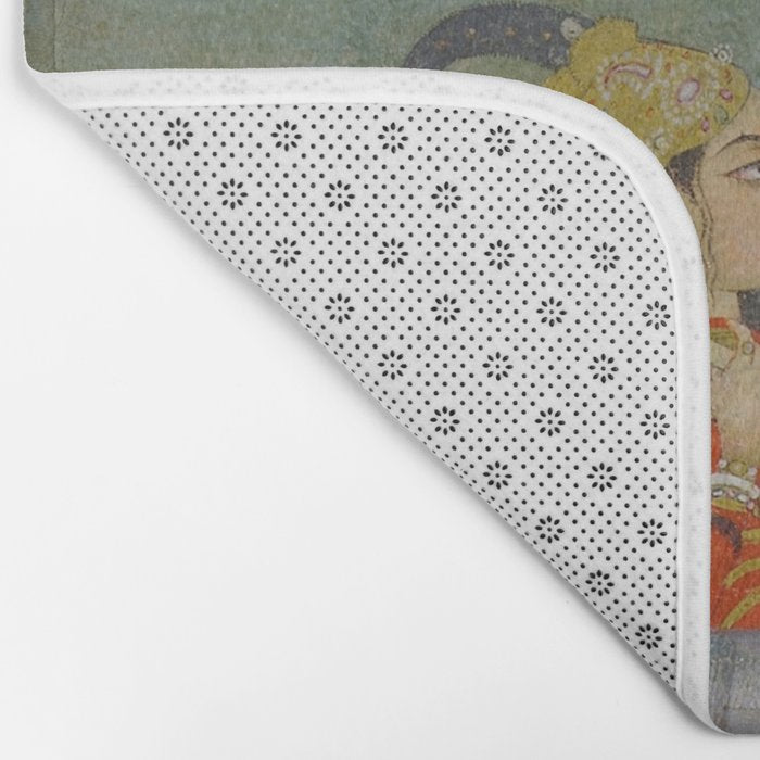 Female Musician Indian Painted Illustration Bath Mat Gallery Image 2