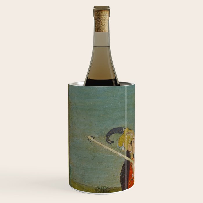 Female Musician Indian Painted Illustration Wine Chiller Gallery Image 2