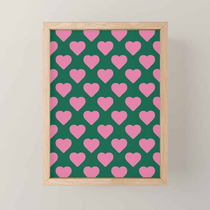 Bubblegum and Forest Just Hearts Mini Art Print Gallery Image 1