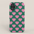 Bubblegum and Forest Just Hearts iPhone Case Gallery Image 1