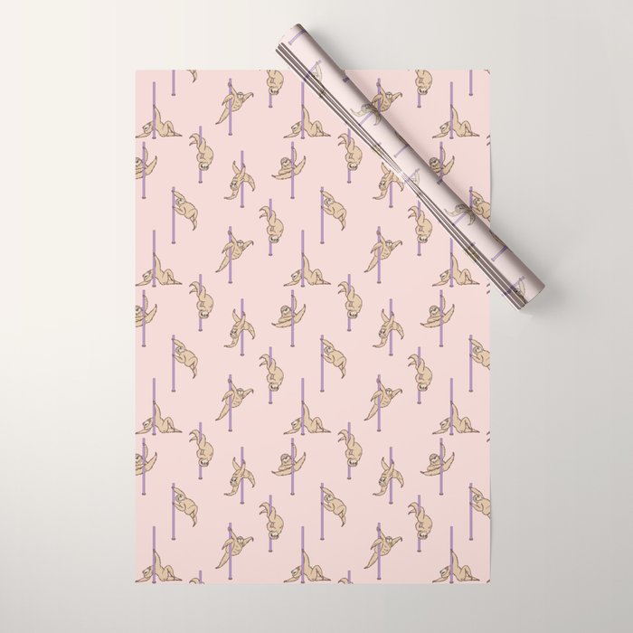 Sloths Pole Dancing Club Wrapping Paper Gallery Image 1