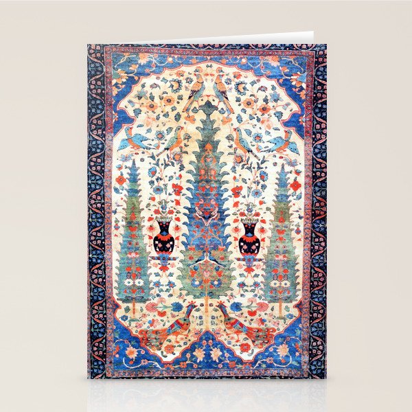Kerman 19th Century Prayer Rug Print Stationery Card Gallery Image 2