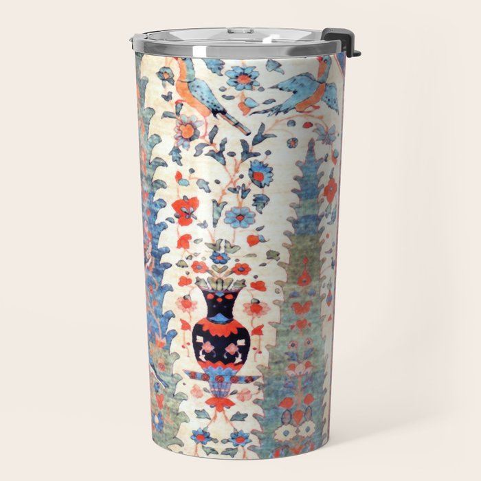 Kerman 19th Century Prayer Rug Print Travel Mug Gallery Image 2