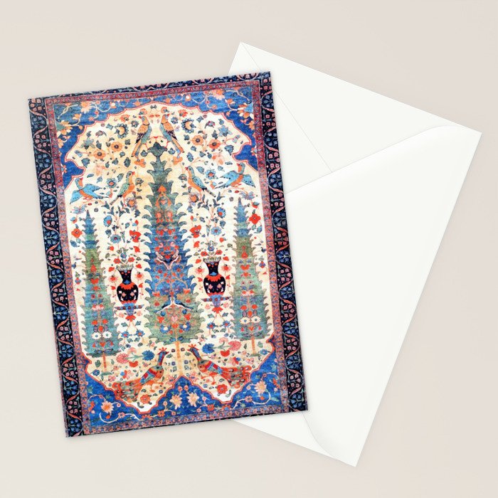 Kerman 19th Century Prayer Rug Print Stationery Card Gallery Image 2