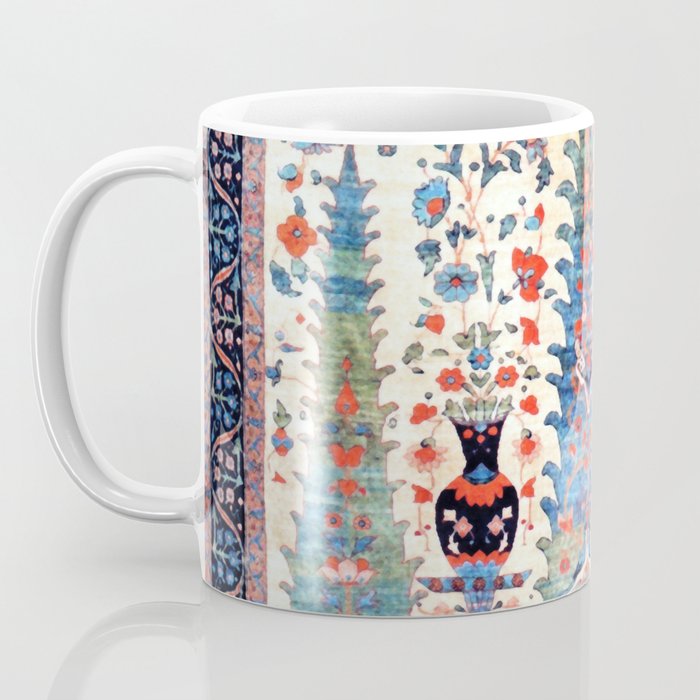 Kerman 19th Century Prayer Rug Print Coffee Mug Gallery Image 3