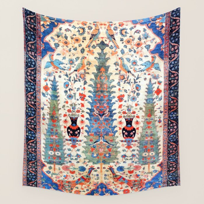 Kerman 19th Century Prayer Rug Print Wall Tapestry Gallery Image 4