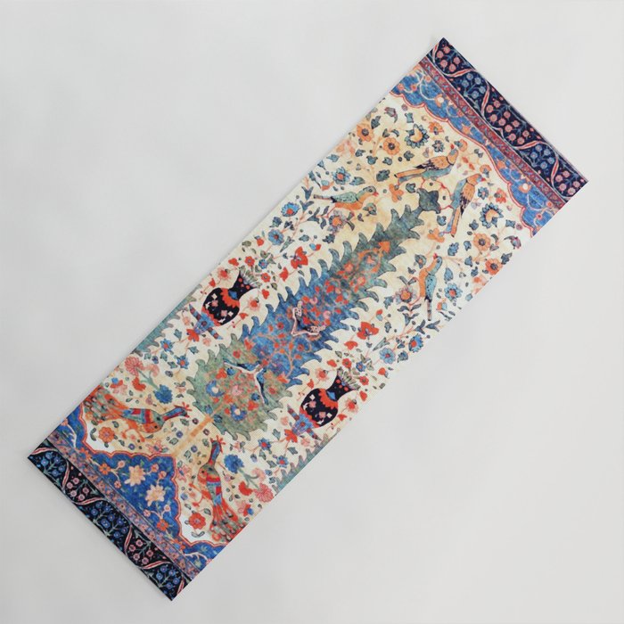 Kerman 19th Century Prayer Rug Print Yoga Mat Gallery Image 1