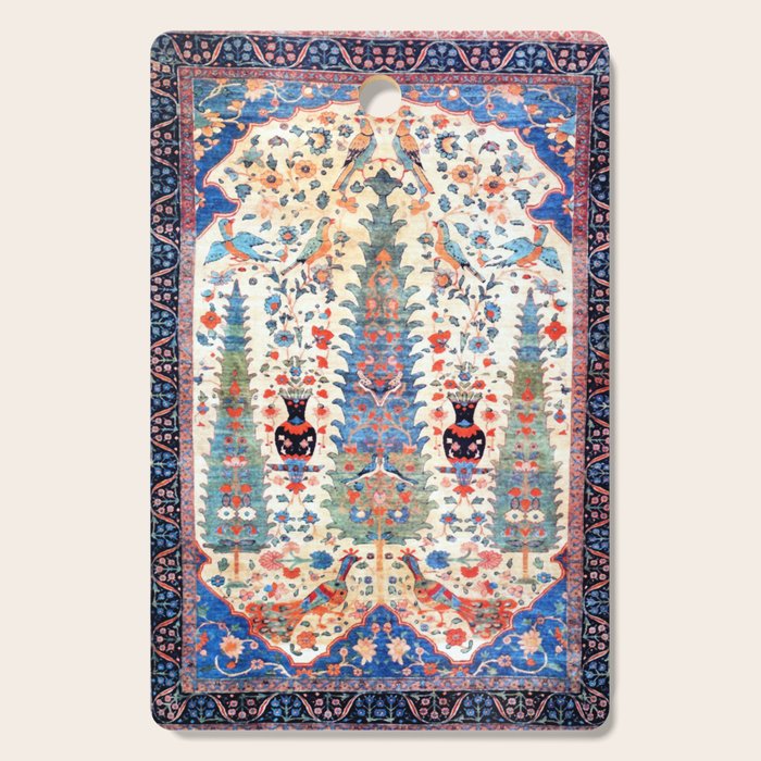 Kerman 19th Century Prayer Rug Print Cutting Board Gallery Image 1