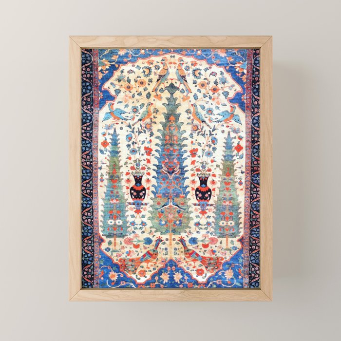 Kerman 19th Century Prayer Rug Print Mini Art Print Gallery Image 1