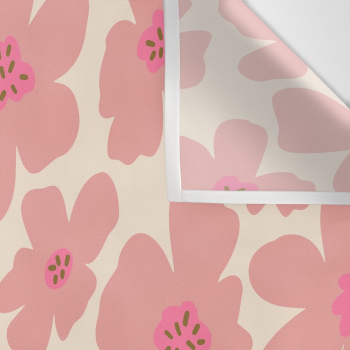 Retro Daisy - Pink and Cream Wall Tapestry Gallery Image 3
