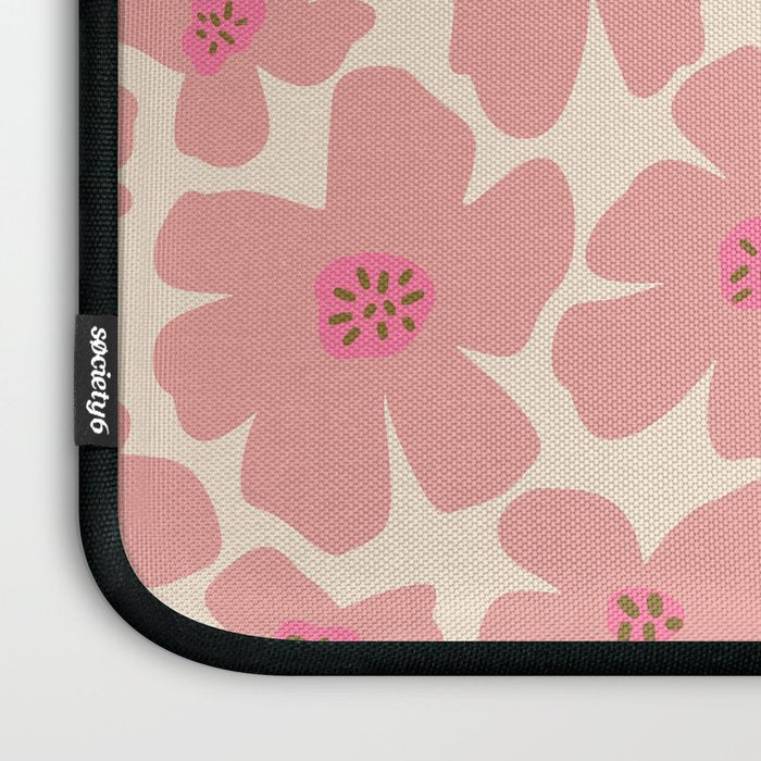 Retro Daisy - Pink and Cream Laptop Sleeve Gallery Image 3