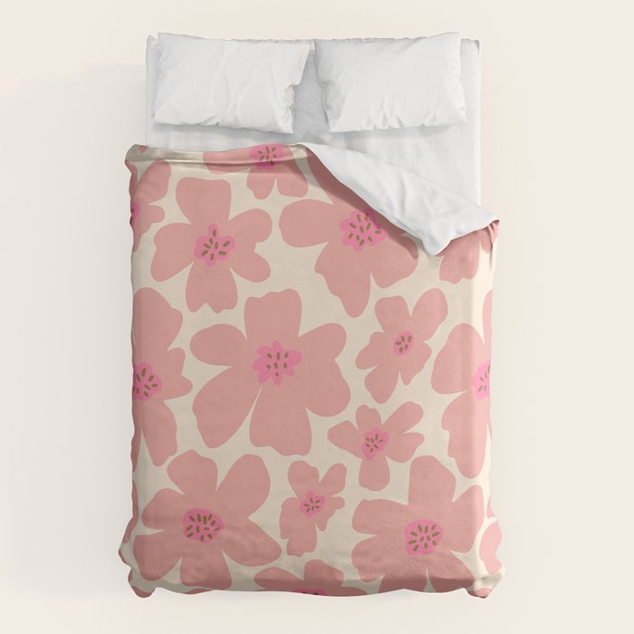 Retro Daisy - Pink and Cream Duvet Cover Gallery Image 6