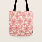 Retro Daisy - Pink and Cream Tote Bag Gallery Image 1