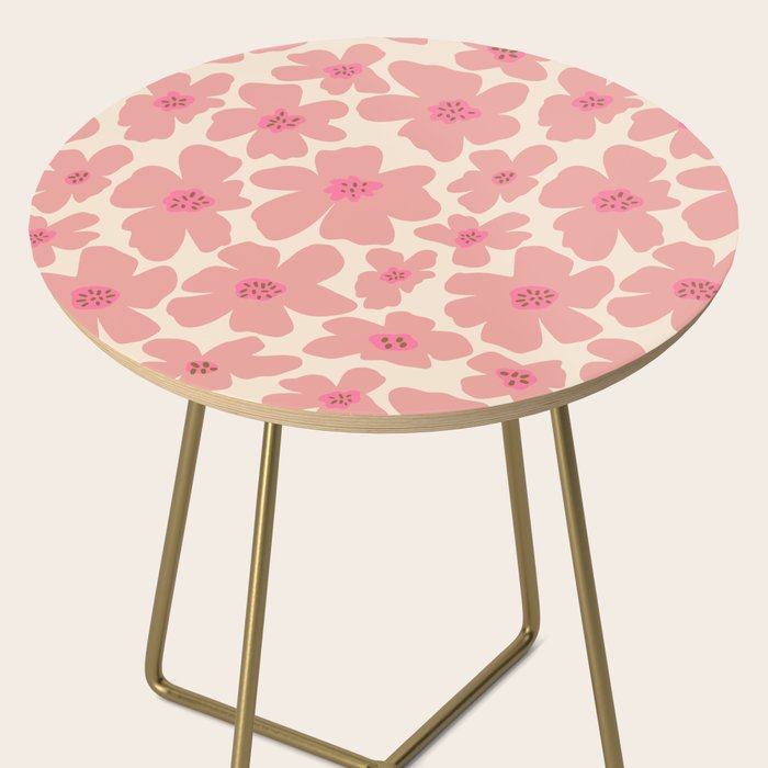 Retro Daisy - Pink and Cream Side Table Gallery Image 2