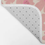 Retro Daisy - Pink and Cream Bath Mat Gallery Image 2