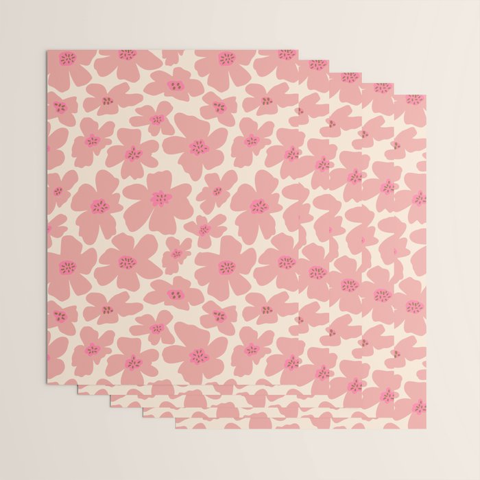 Retro Daisy - Pink and Cream Wrapping Paper Gallery Image 3