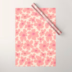 Retro Daisy - Pink and Cream Wrapping Paper Gallery Image 1