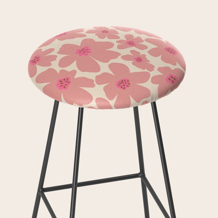 Retro Daisy - Pink and Cream Stool Gallery Image 2