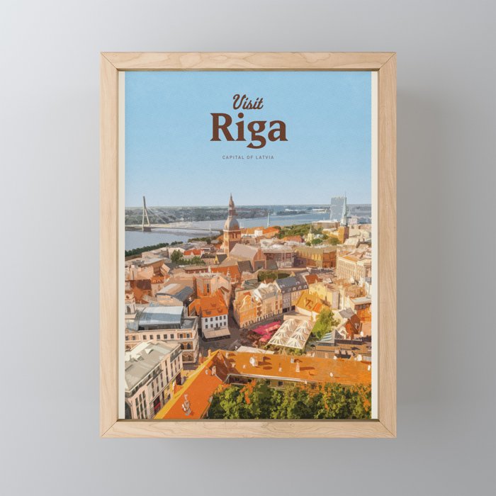 Visit Riga Mini Art Print Gallery Image 1