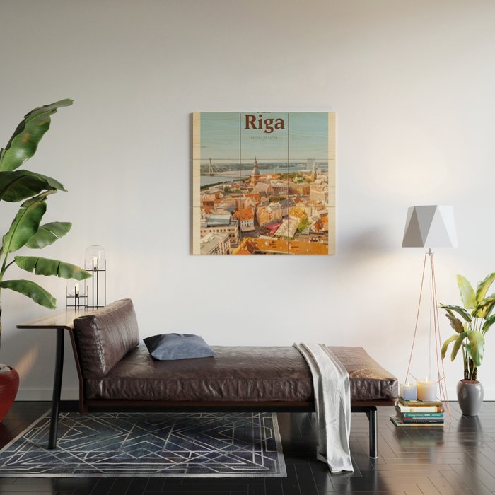 Visit Riga Wood Wall Art Gallery Image 2