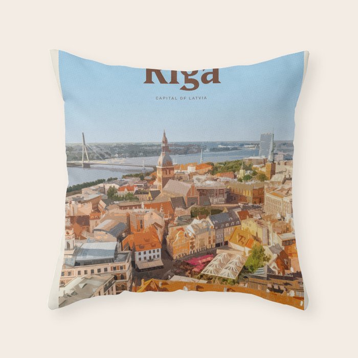 Visit Riga Throw Pillow Gallery Image 6