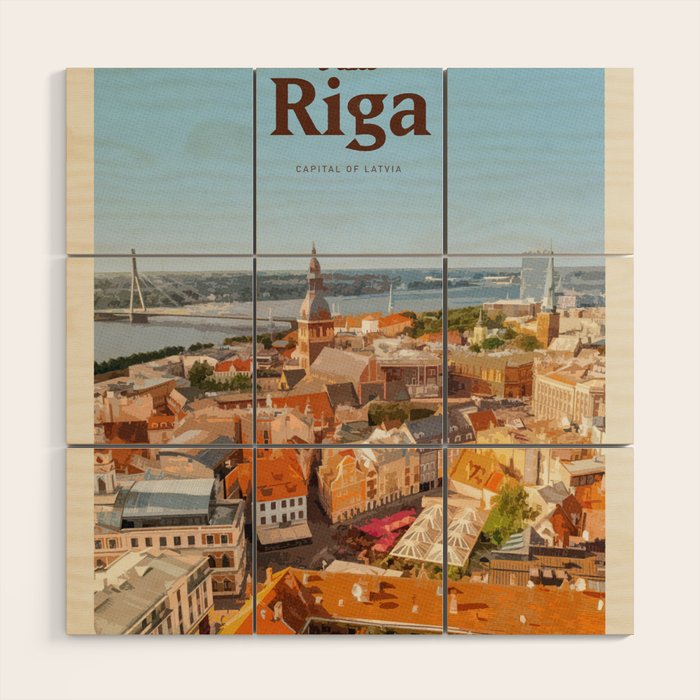 Visit Riga Wood Wall Art Gallery Image 1