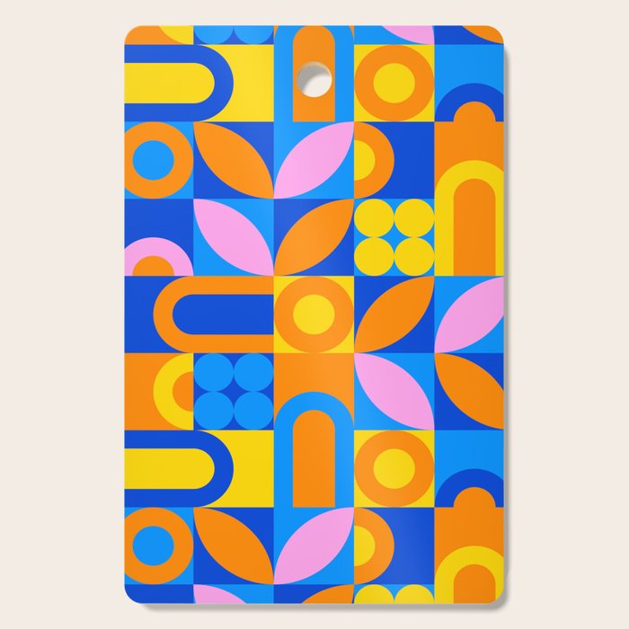 Colorful abstract geometric mosaic pattern Cutting Board Gallery Image 1