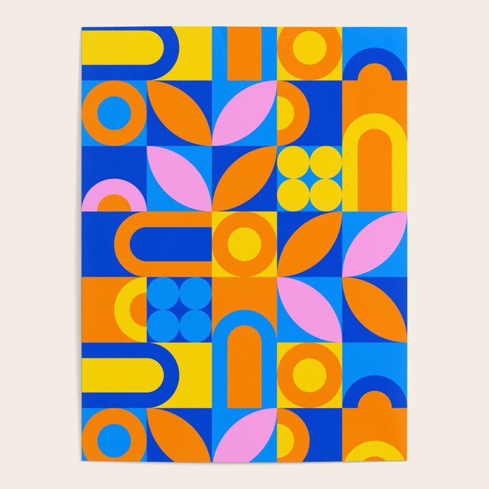 Colorful abstract geometric mosaic pattern Poster Gallery Image 4