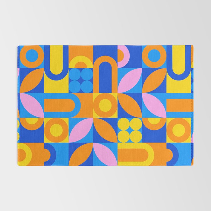 Colorful abstract geometric mosaic pattern Rug Gallery Image 2