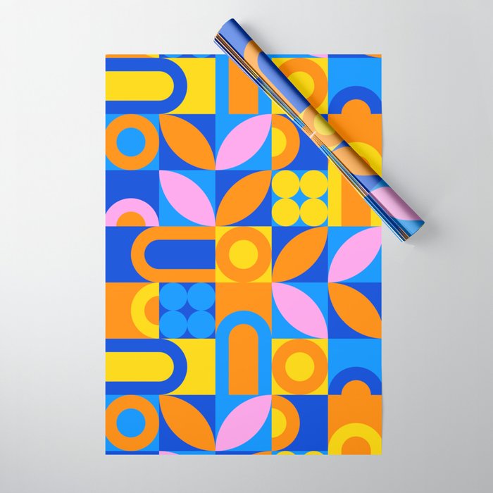 Colorful abstract geometric mosaic pattern Wrapping Paper Gallery Image 1