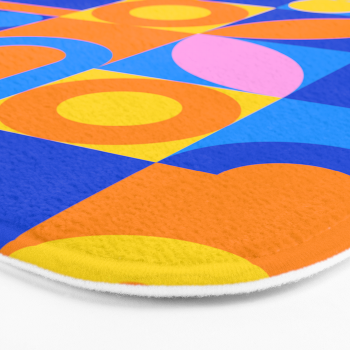 Colorful abstract geometric mosaic pattern Bath Mat Gallery Image 3