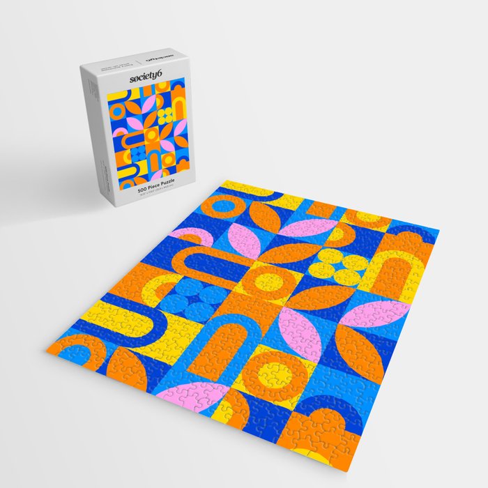 Colorful abstract geometric mosaic pattern Jigsaw Puzzle Gallery Image 2