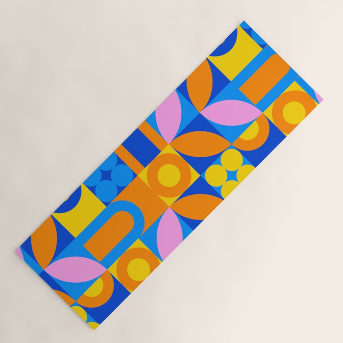 Colorful abstract geometric mosaic pattern Yoga Mat Gallery Image 1