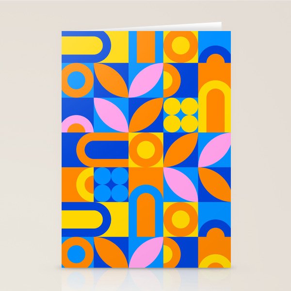 Colorful abstract geometric mosaic pattern Stationery Card Gallery Image 1