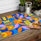 Colorful abstract geometric mosaic pattern Outdoor Rug Gallery Image 2
