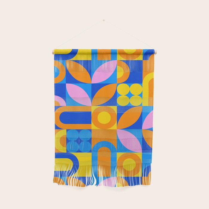Colorful abstract geometric mosaic pattern Wall Hanging Gallery Image 1