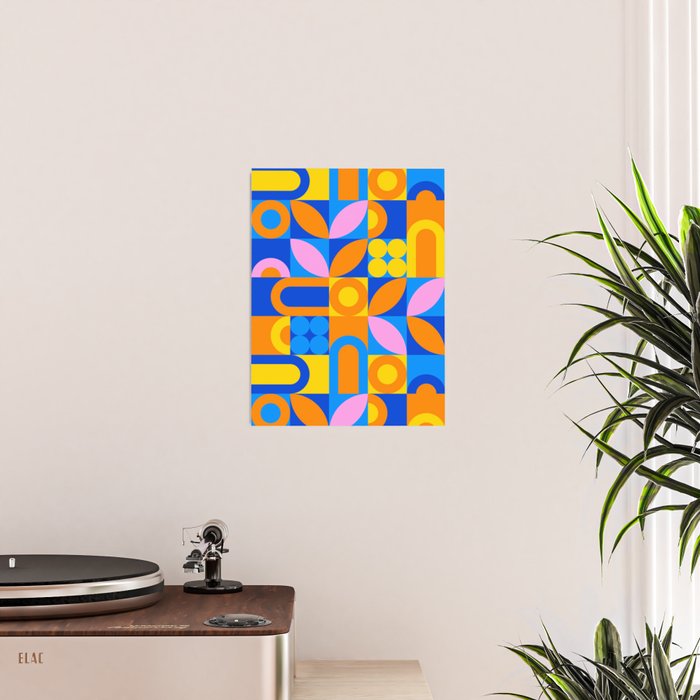 Colorful abstract geometric mosaic pattern Poster Gallery Image 2