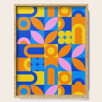 Colorful abstract geometric mosaic pattern Serving Tray Gallery Image 1