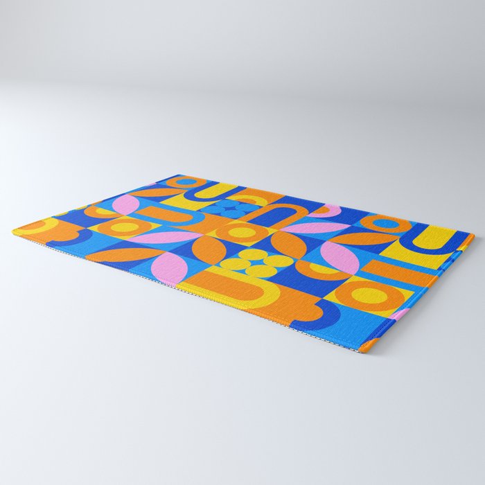 Colorful abstract geometric mosaic pattern Rug Gallery Image 3