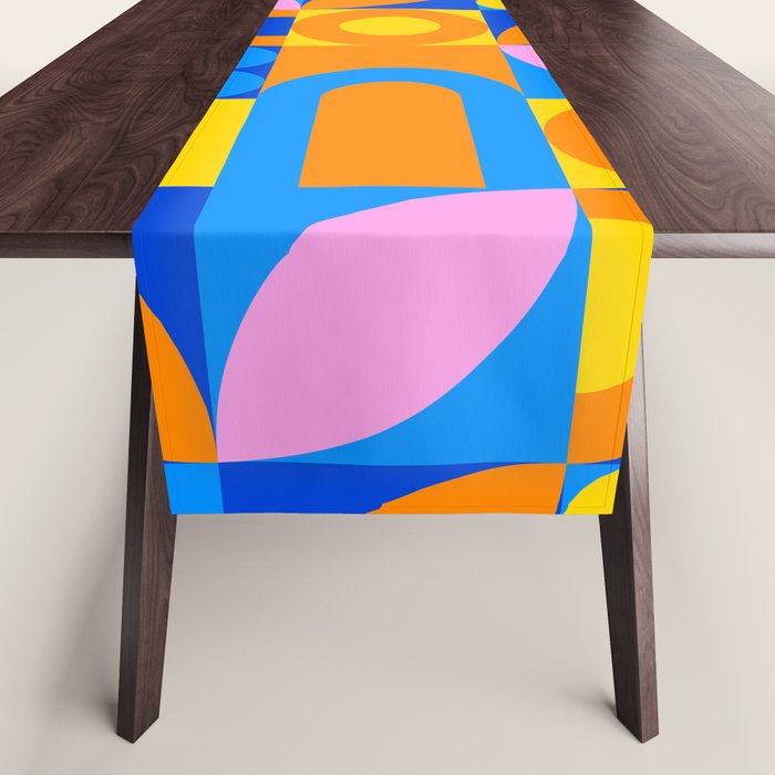 Colorful abstract geometric mosaic pattern Table Runner Gallery Image 1