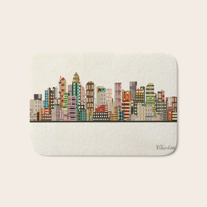 charlotte north carolina skyline Bath Mat Gallery Image 1