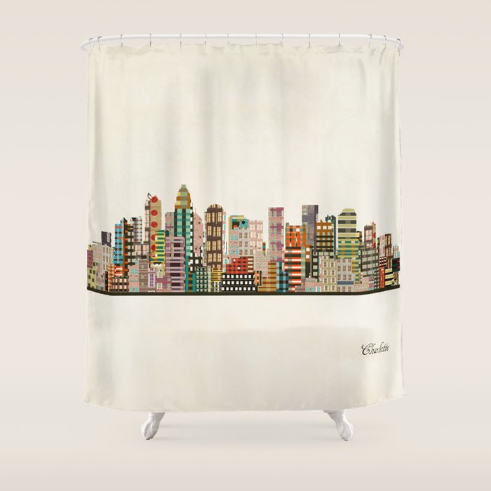 charlotte north carolina skyline Shower Curtain Gallery Image 1