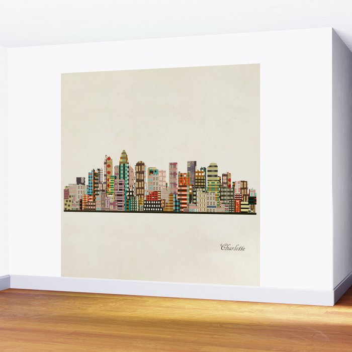 charlotte north carolina skyline Wall Mural Gallery Image 2