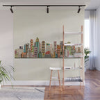 charlotte north carolina skyline Wall Mural Gallery Image 1