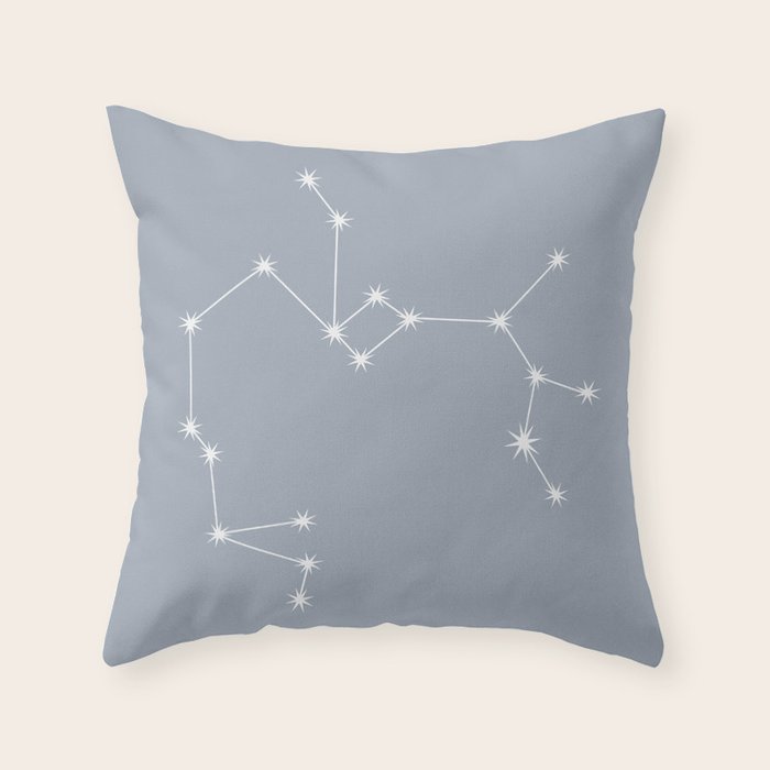 Sagittarius Zodiac Star Constellation Line Art Blue Grey Throw Pillow Gallery Image 1