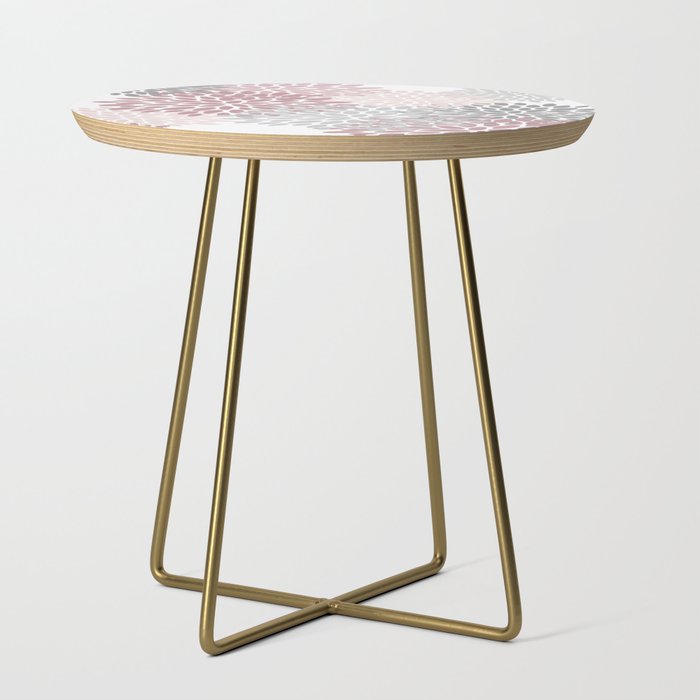 Floral Pattern, Pink, Gray and White Side Table Gallery Image 1