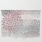 Floral Pattern, Pink, Gray and White Wall Hanging Gallery Image 1