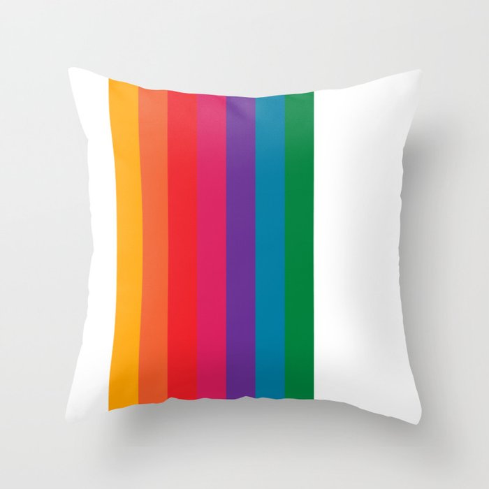 Retro Bright Rainbow - Straight Throw Pillow Gallery Image 6