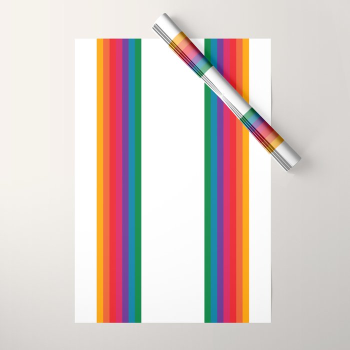 Retro Bright Rainbow - Straight Wrapping Paper Gallery Image 1