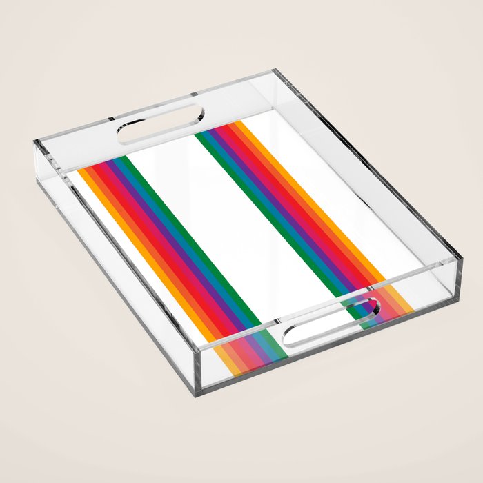 Retro Bright Rainbow - Straight Acrylic Tray Gallery Image 1